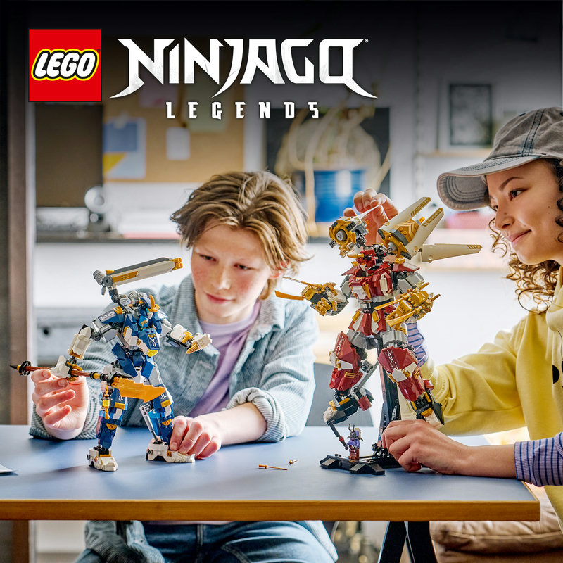 LEGO® NINJAGO® model with 2 mechs