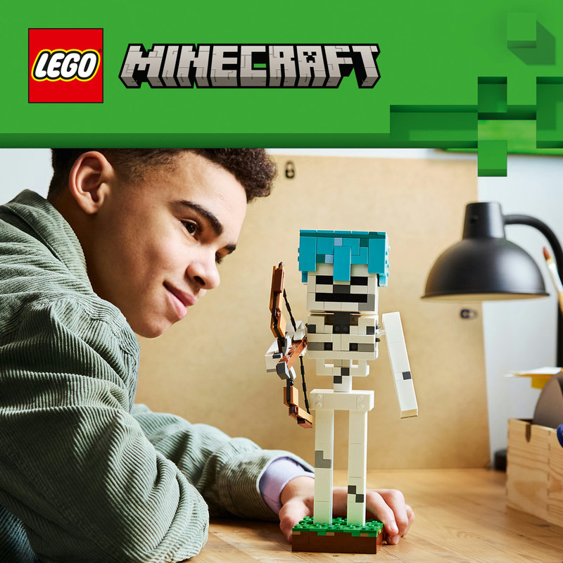 A posable model of the Minecraft® skeleton