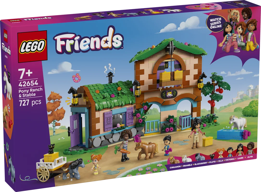 LEGO Friends Ranczo kucyków i stajnia, zabawka dla dzieci 42654