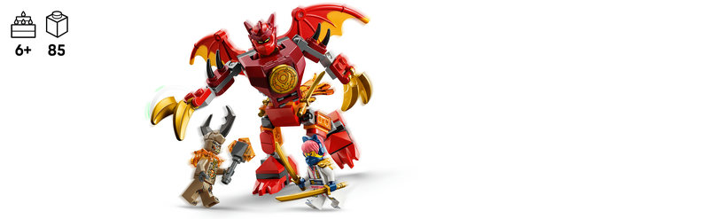 LEGO 71851 Kai mit Drachen-Mech in Kampfpose