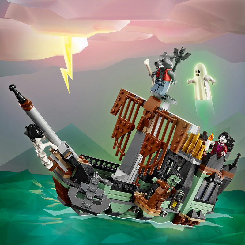 LEGO-Set 31167 – Alle fünf Minifiguren: Werwolf, Vampir, Gespenst, Frankensteins Monster und Skelett