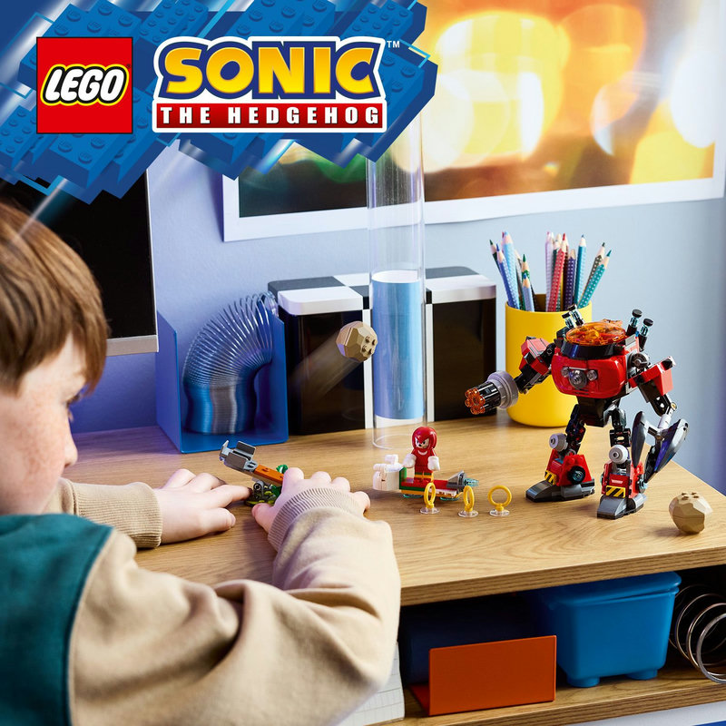 Verstelbare speelgoedmecha met Knuckles en Dr. Eggman