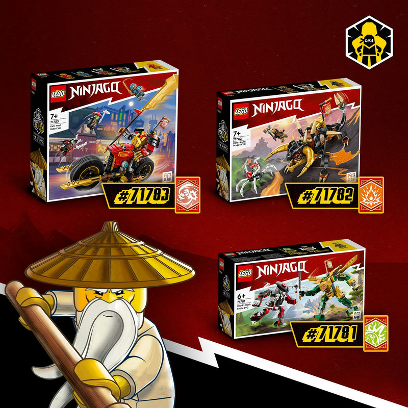 Diğer NINJAGO® oyun setlerinde koleksiyonluk bayraklar