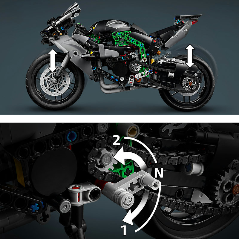 LEGO 42170 Kawasaki Ninja H2R Heckansicht