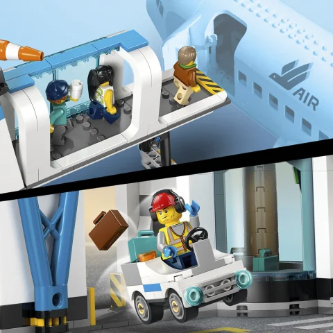 Jet bridge and airport tug