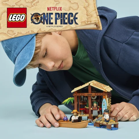 ONE PIECE falusi kunyhó és kalózhajó
