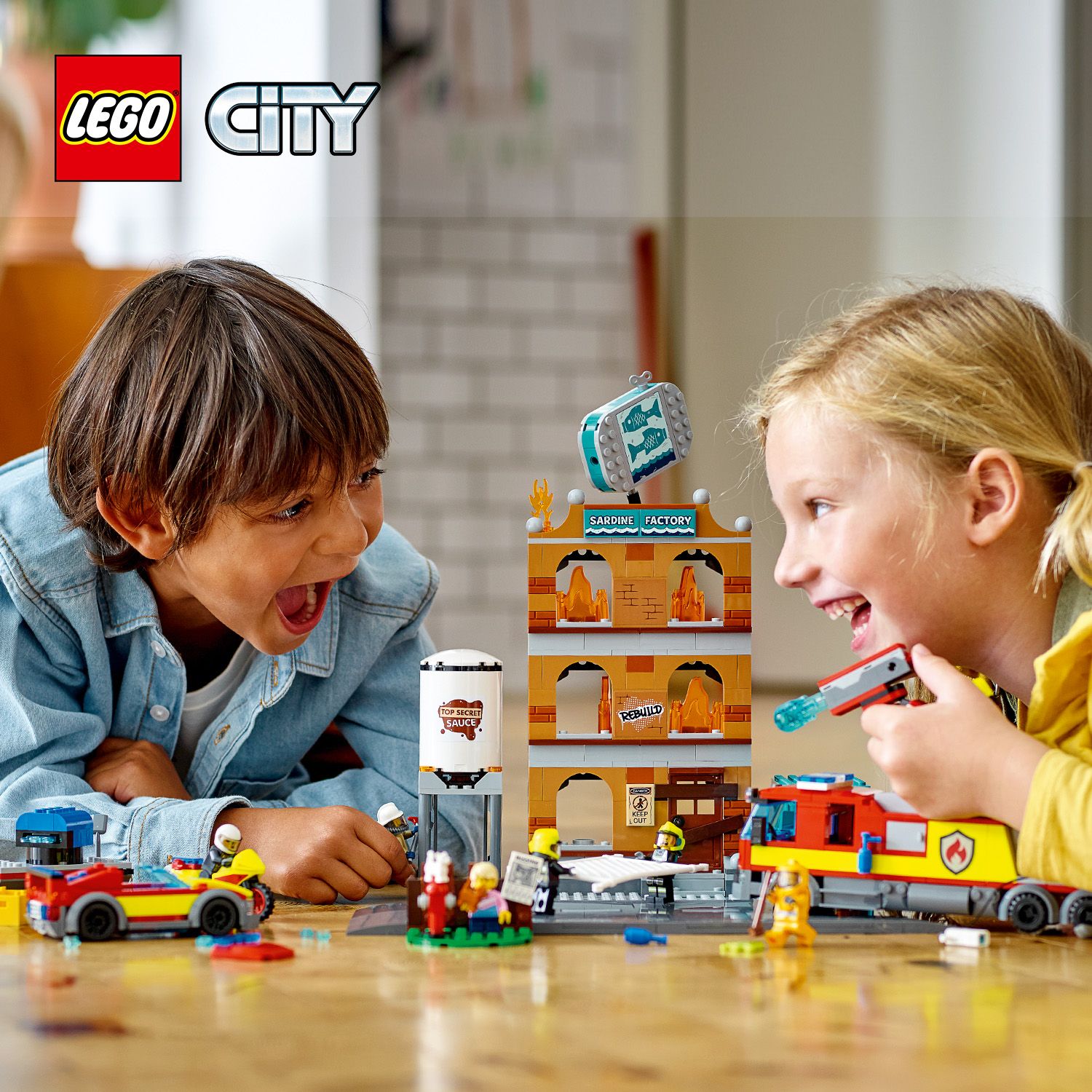Aukščiausios kokybės 7+ LEGO® CIty ugniagesių žaidimo rinkinys