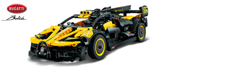 LEGO 42151 Bugatti Bolide Seitenansicht in Gelb-Schwarz