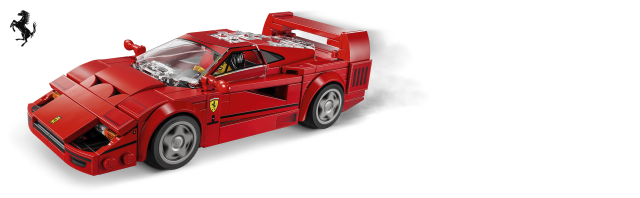 LEGO 76934 Ferrari F40 Seitenansicht mit Rennfahrer