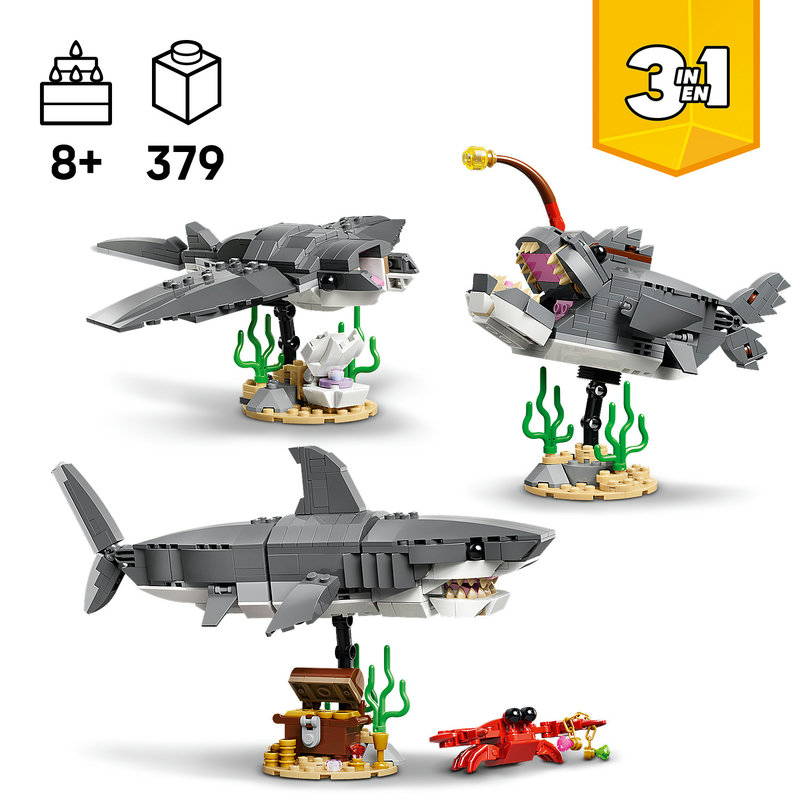 LEGO 31381 Mantarochen-Modell mit ausgebreiteten Flossen und beweglichem Schwanz