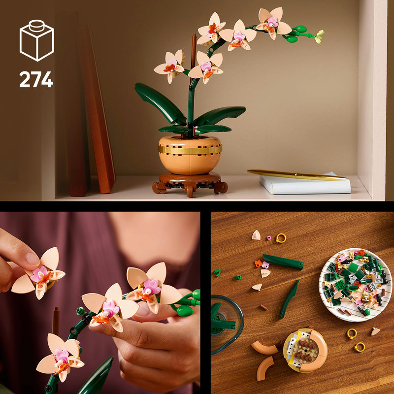 LEGO 10343 Mini-Orchidee seitlich