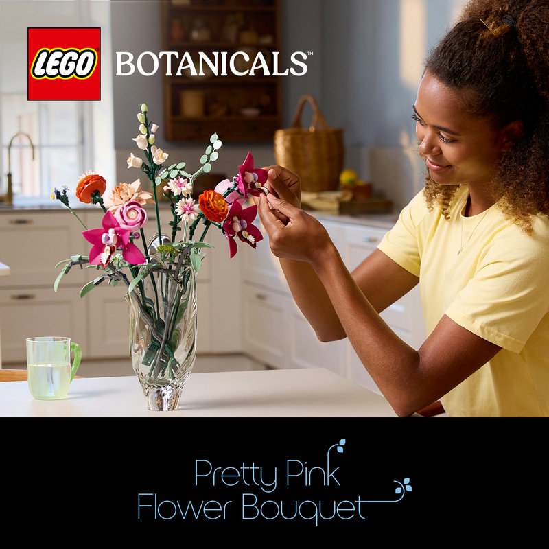 LEGO 10342 Rosafarbener Blumenstrauß Detailansicht