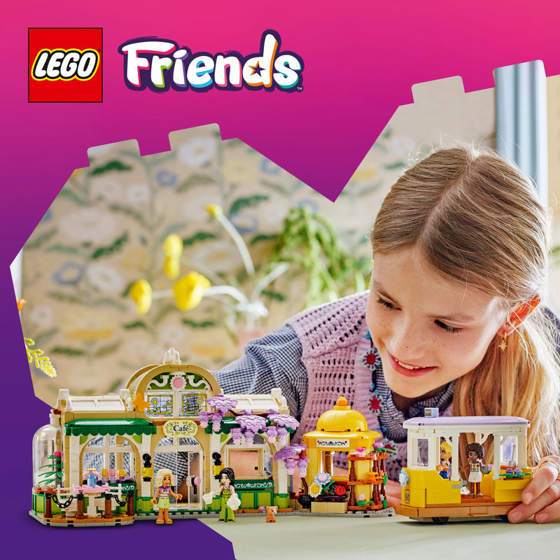 LEGO 42671 Detailansicht des Pflanzencafés mit Blumen