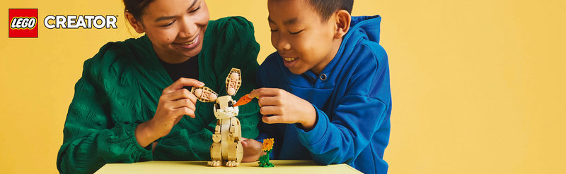 LEGO-Set 31162 Häschen – süßes Kaninchenmodell mit aufgestellten Ohren und Karotte