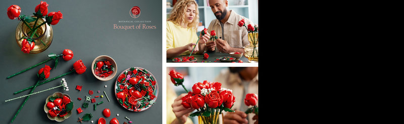 LEGO 10328 Nahaufnahme der drei Blütenstadien der Rosen