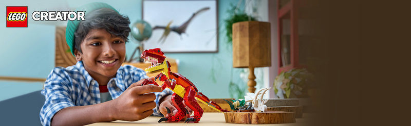 LEGO-Set 31379 Wilder Dinosaurier — Velociraptor-Modell mit beweglichen Gliedmaßen und Zubehör