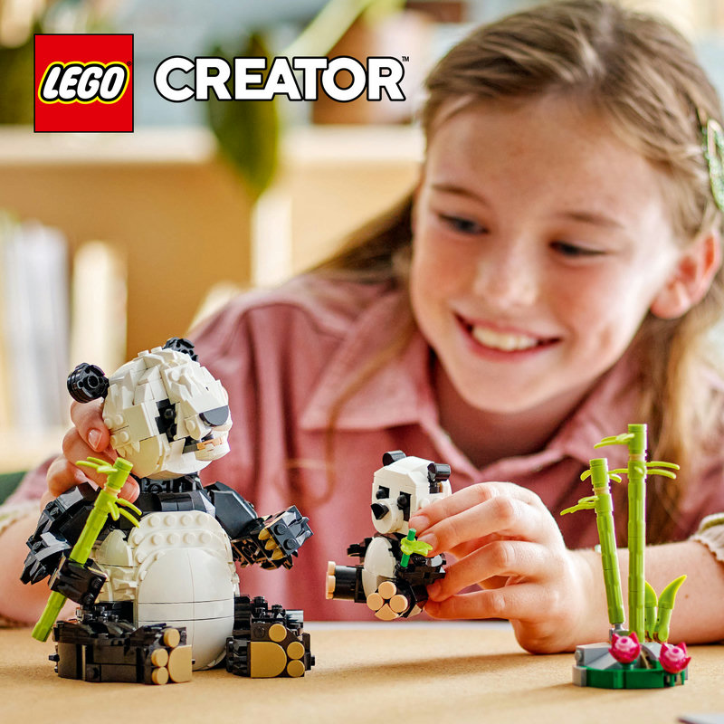 LEGO-Set 31165 Pandafamilie Detail mit beweglicher Panda-Figur und Bambus