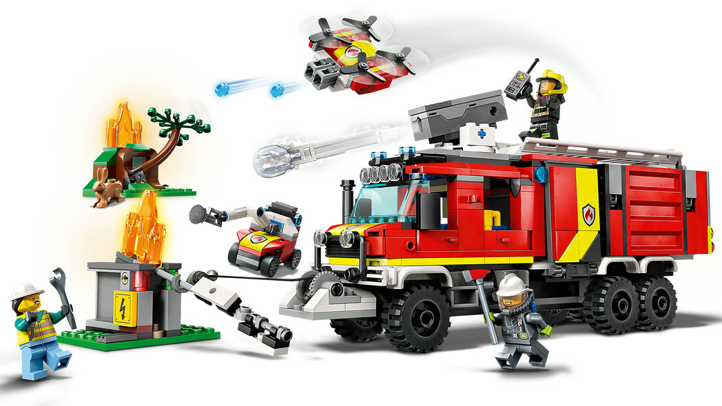 Lego city fire 60374 autopompa dei vigili del fuoco, unità di