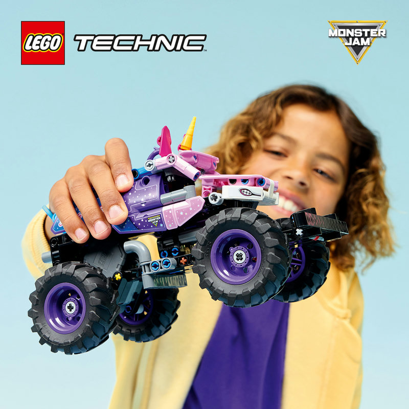 LEGO 42220 Monster Jam Sparkle Smash Rückziehmotor in Aktion