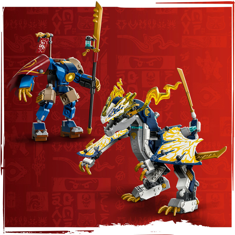 LEGO 71843 Spielszene mit Mech und Drache