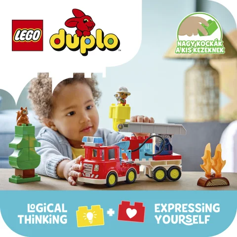 Szórakoztató tűzoltóautós játék kisgyermekeknek