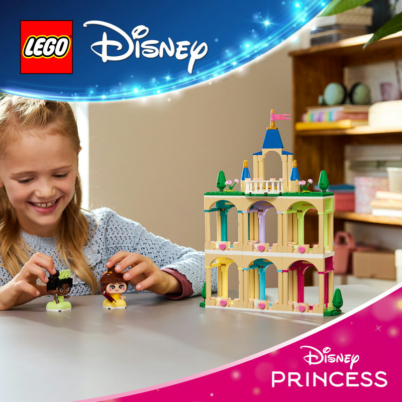 Mini brick-built characters and display castle