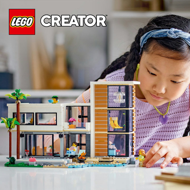 Drie bouwbare LEGO® speelgoedhuizen in 1 set