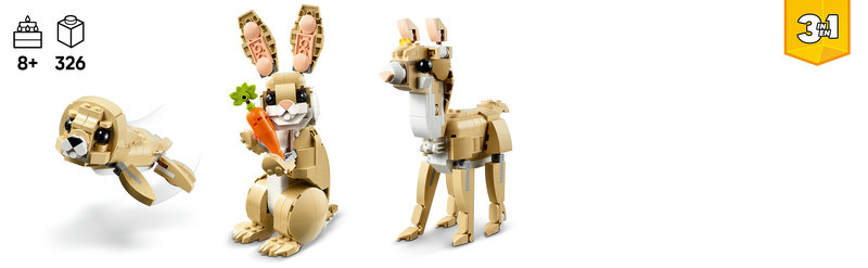 LEGO-Set 31162 umgebaut zum Lama – niedliches Lama-Modell mit Zubehör