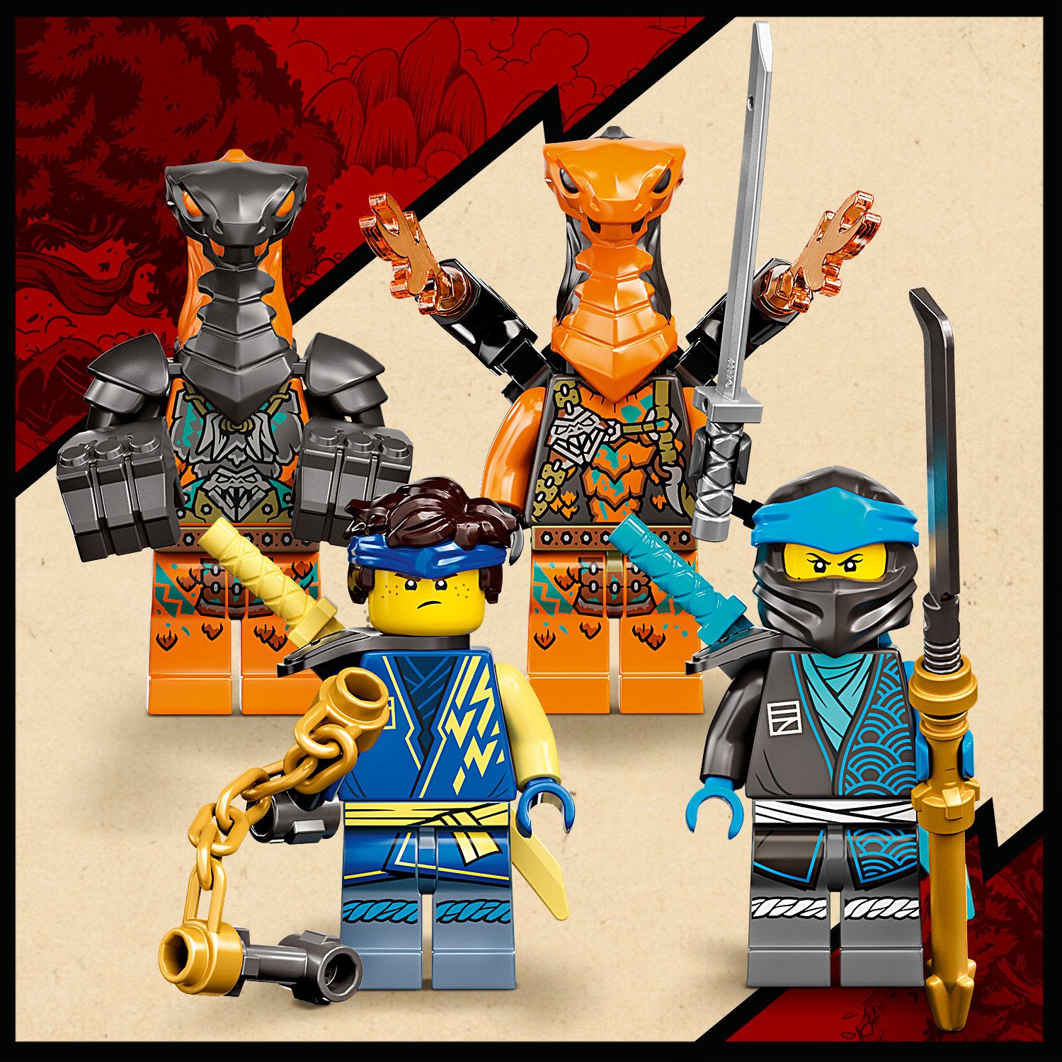 Rinkinyje yra 4 minifigūrėlės