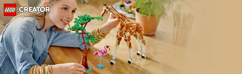 LEGO-Set 31150 Tiersafari – Giraffe, Löwe und Gazellenfamilie als 3-in-1 Creator Set