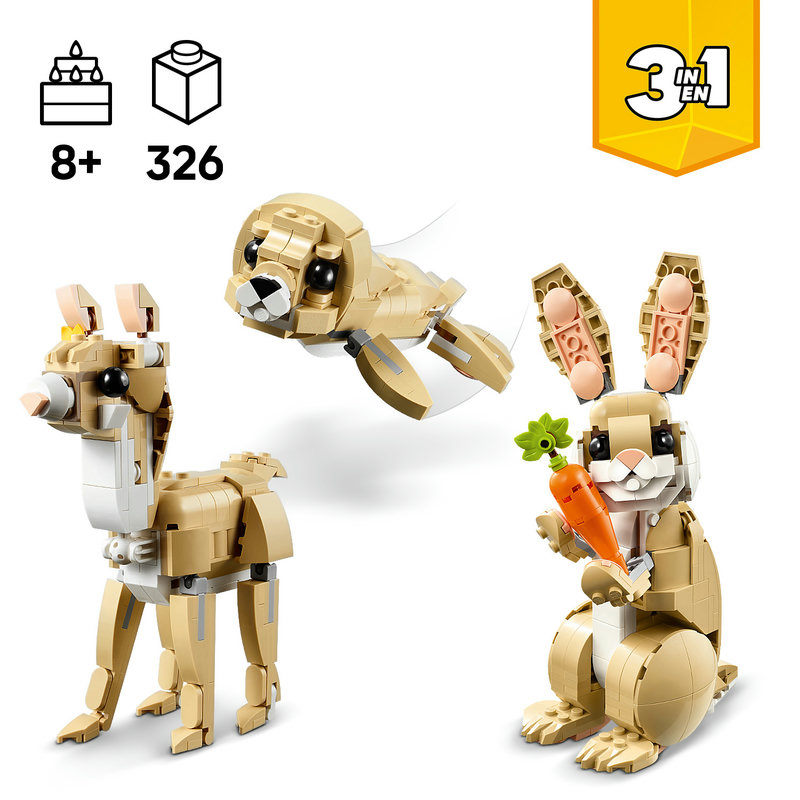 LEGO-Set 31162 umgebaut zur Robbe – Robbenfigur auf Eisscholle mit Fisch