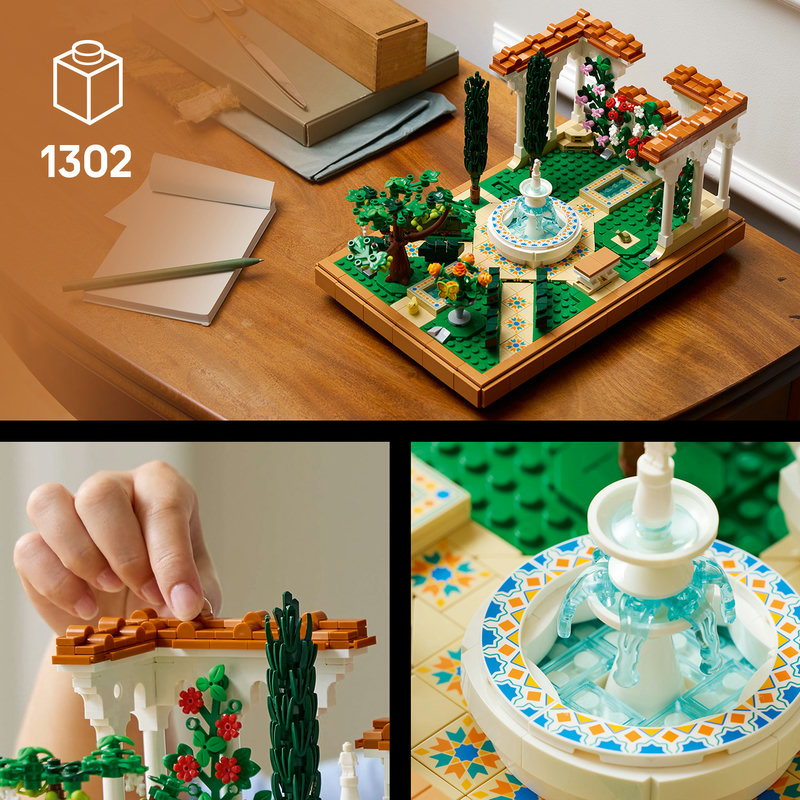 LEGO 10359 Springbrunnen Nahaufnahme