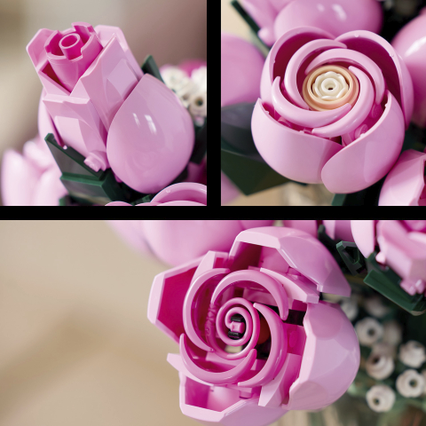 LEGO 10374 Rosa Rosenstrauß Seitenansicht
