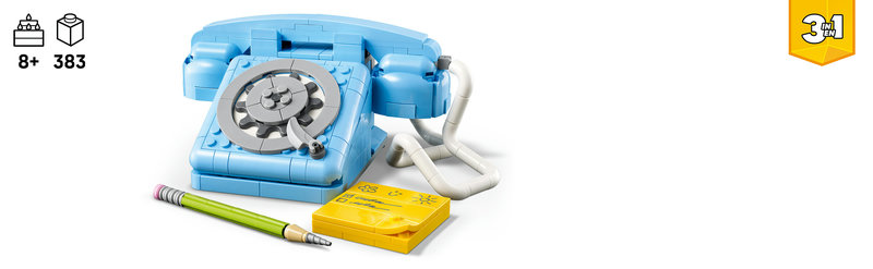 LEGO 31174 80er-Jahre-Telefon mit großen Tasten auf Ladestation