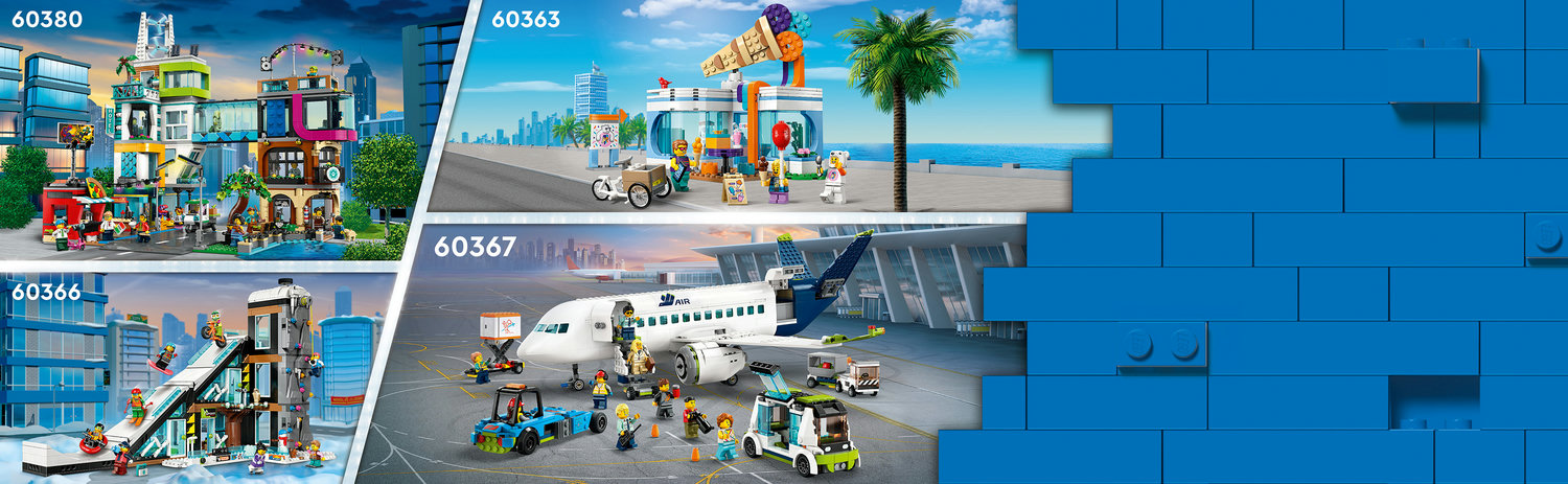 LEGO 60367 complete airport scene with plane and all ground vehicles