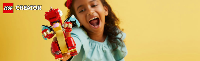 LEGO 31145 Roter Drache Produktbild mit dem roten Drachen in Angriffspose