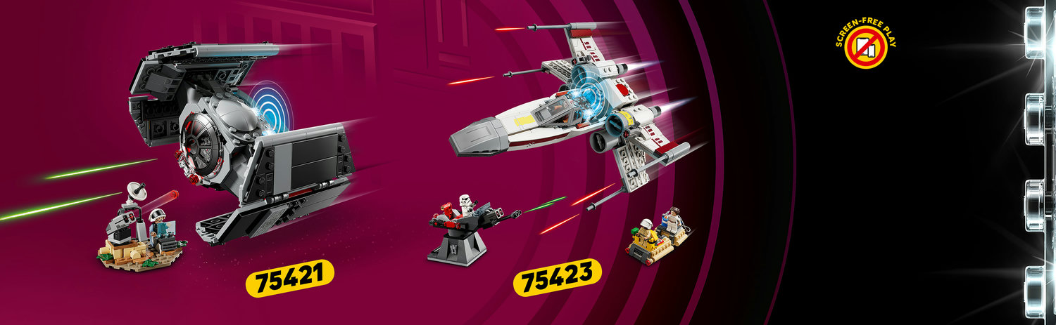 LEGO 75427 complete play scene with throne room, A-wing and all figures in action