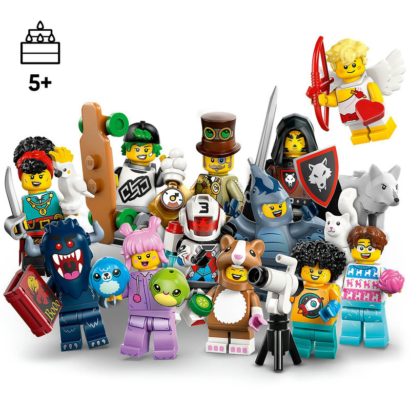 12 LEGO® Minifigures characters to collect