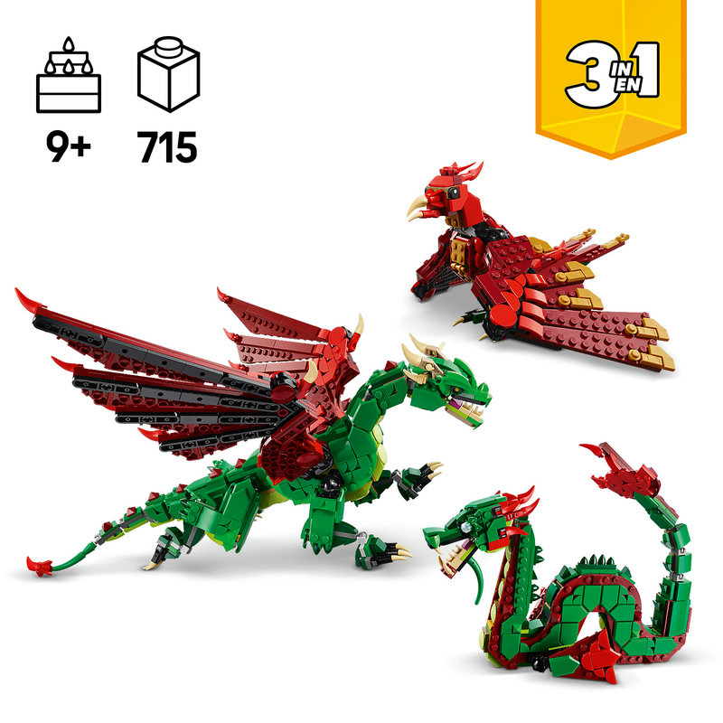 LEGO-Set 31161 umgebaut zum Phönix – Vogelfigur auf baubarem Ständer