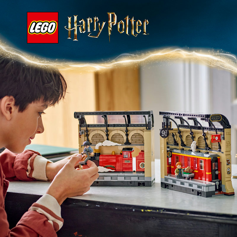 LEGO 76450 Buchstütze aufgeklappt mit Hogwarts Express Szene