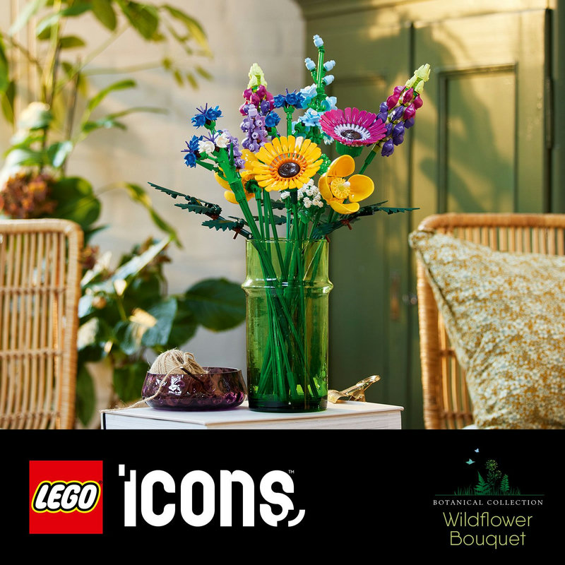 LEGO Icons Wildflower Bouquet Set - Artificial Flowers with Poppies and  Lavender, Adult Collection, Unique Mother's Day Decoration, Botanical Piece