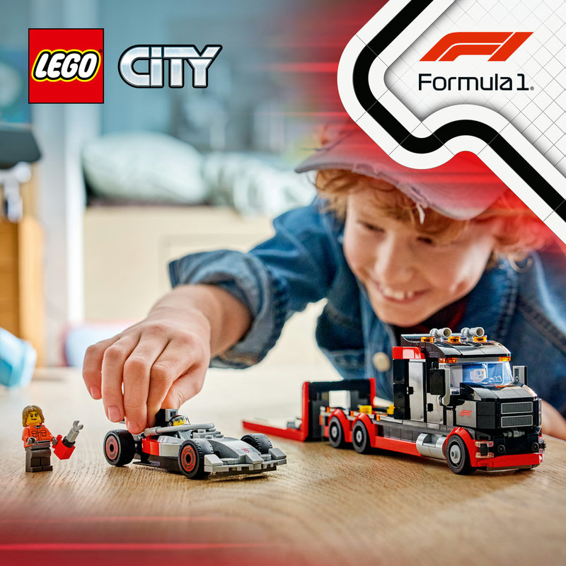 Играчка за показване на камион и състезателен автомобил LEGO® F1®