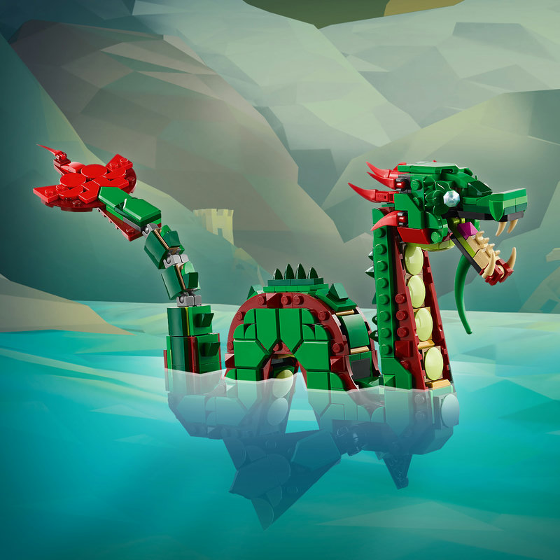 LEGO-Set 31161 alle drei Modelle – Drache, Seeschlange und Phönix im Überblick