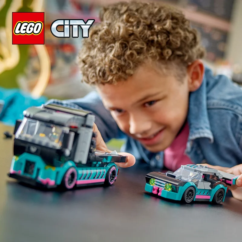 LEGO® modeli trkaćeg auta i transportera vozila