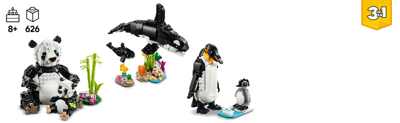 LEGO-Set 31165 Schwertwalfamilie Alternativmodell mit Wal und Kalb